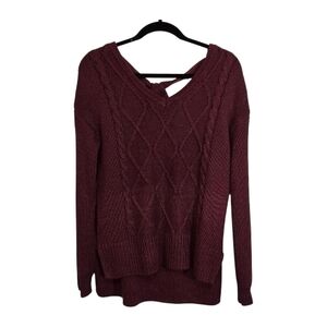 Elegant Maroon V-Neck Sweater